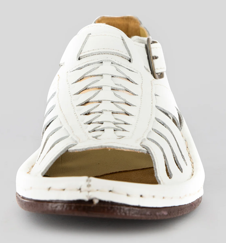 OMEGA KGOSI LEATHER SANDAL - WHITE