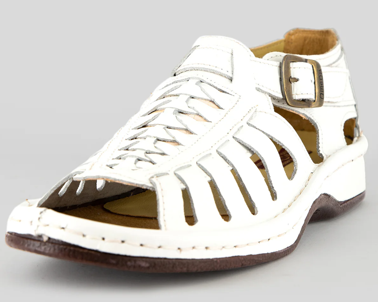 OMEGA KGOSI LEATHER SANDAL - WHITE