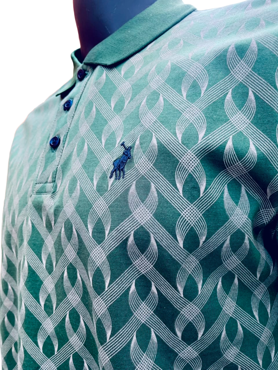 POLO GEOMETRIC MECERISED GOLFER - GREEN