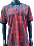 POLO S/S DOUBLE MERCERISED GOLFER - ORANGE/NAVY